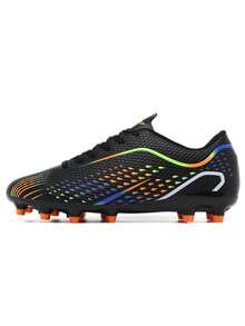 Sepatu Sepak Bola Outdoor Wanita Warna Polos, Bahan Poliester, Sepatu Olahraga Outdoor Ringan untuk Semua Musim - Hitam - View 4