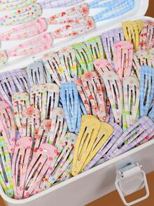 20pcs Girls Multicolor Star & Solid Color Random Style Minimalist Cute Princess BB Hair Clips Bangs & Loose Hair Clips Hair Accessories For Daily Use - Multicolor - View 4