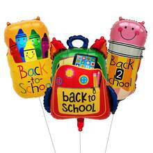 7pcs/Set XL Stationery Shape Foil Balloons Set Back To School Pencil Schoolbag Crayon Box Correction Fluid Balloon Pupil Homecoming Decorations Classroom Decor - View 5