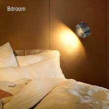 1/2 Pack Rechargeable Magnetic Wall Lamp, Touch & Remote Control LED Reading Light, 3 Color Modes, Dimmable And 360° Rotatable, Suitable For Bedroom And Bedside - Multicolor - View 7