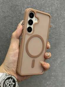 1 chiếc ốp lưng điện thoại trong suốt, từ tính, bảo vệ toàn diện 360 độ, tương thích với Samsung S25FE, A17, A07 hỗ trợ sạc không dây, cũng phù hợp với A56, A36, A26, A16, S25Ultra, chống rơi vỡ. - Vàng - Xem 1