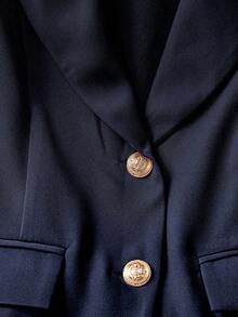 Blazer sin mangas de alta calidad para mujer, profesional para ir al trabajo - Azul marino - Ver 3