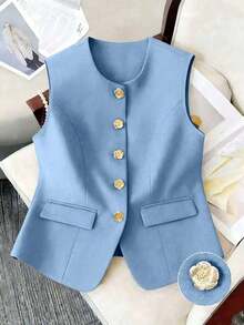 Camiseta sin mangas casual para mujer de talla grande, adecuada para fiestas, reuniones, calle, estilo chino, resort, Día de San Patricio, Pascua, Día de San Valentín, Acción de Gracias, Navidad, cómoda, versátil, estilizadora, primavera/verano, Dí - Azul - Ver 4