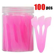 50pcs/100pcs Makeup Spatulas, Multipurpose Mini Scraper For Mixing Creams, Skincare Products Or Gua Sha Tools - Pink - View 15