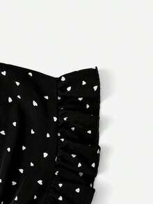 Top de lunares con nudo fruncido ribete fruncido - Negro - Ver 4