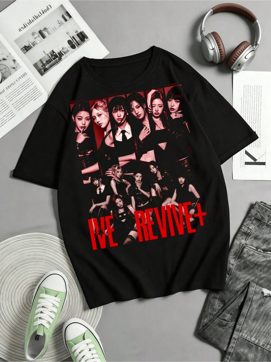 REV Plus Graphic T-Shirt, Bang Bang T-Shirt, D Into Concert T-Shirt, Secret Album T-Shirt, Members Sweater - Black - View 1