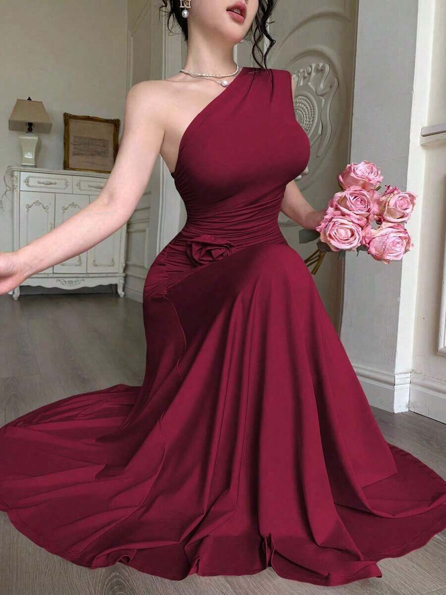 Women Midi Dresses - Bordeaux - View 1