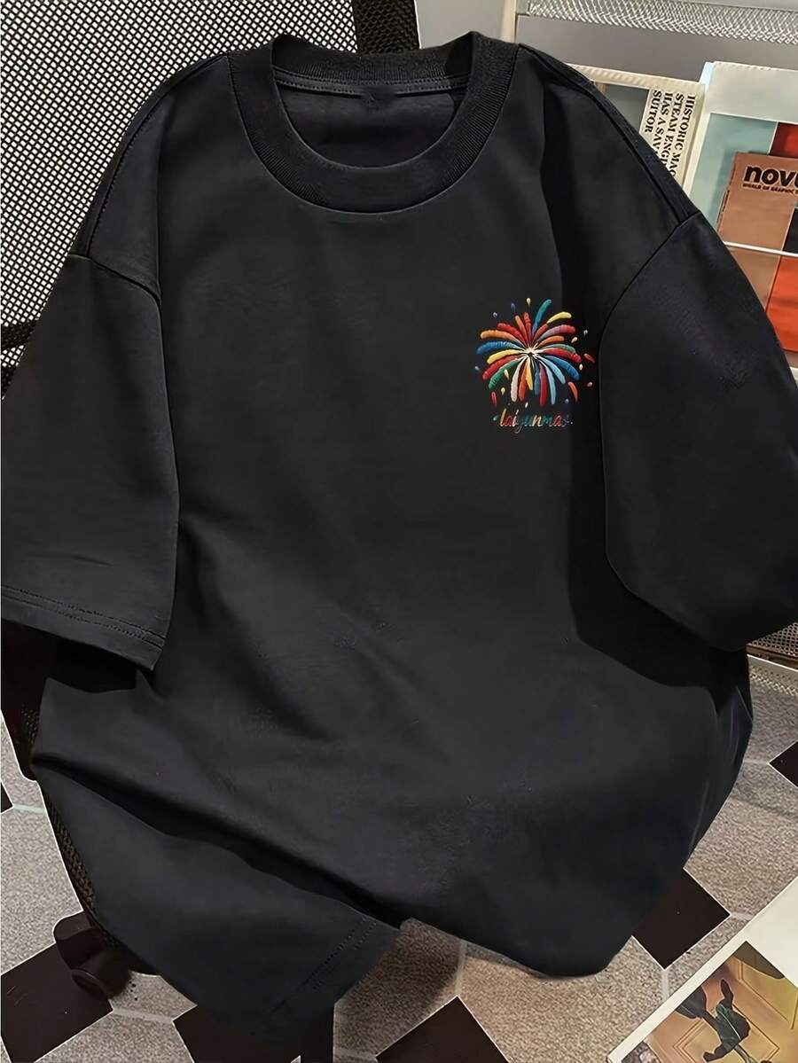 100% Pure Short-Sleeve T-Shirt With A Relaxed Fit, Perfect For Summer, Featuring A Round Neck And A Loose, Stylish Design That Is Versatile For Women. - Black - View 1