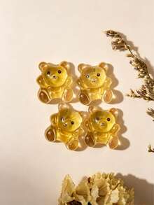 10-100個可愛3D熊貓虎紋樹脂美甲飾品，卡通動物美甲裝飾DIY美甲藝術 - 彩色 - 查看 10