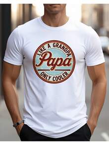 Men's T-Shirt "Like A Grandad, Only Cooler", Casual Father's Day Gift, Men's Style, Men's Clothing From Local Warehouse - 白色 - 查看 8