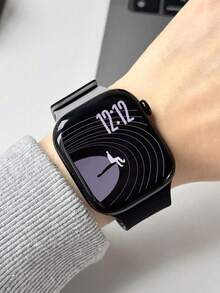 1条男女通用荔枝纹硅胶磁吸表带，兼容，适用于42mm、38mm、40mm、41mm、44mm、45mm、46mm、49mm尺寸，时尚智能手表替换表带，适用于Series Ultra2、Ultra SE2、SE 11、10、9、8、7、6、5、4、3、2、1 - 彩色 - 查看 4