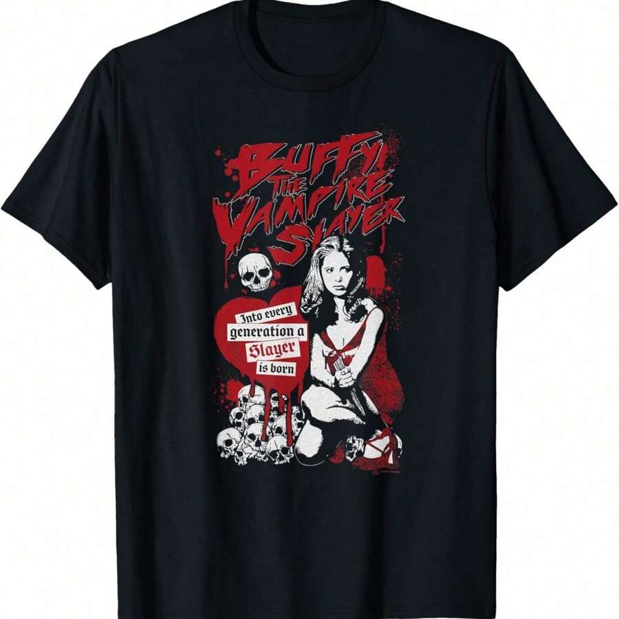 Buffy The Vampire Slayer Edgy In Every Generation TV Show T-Shirt - Black - View 1