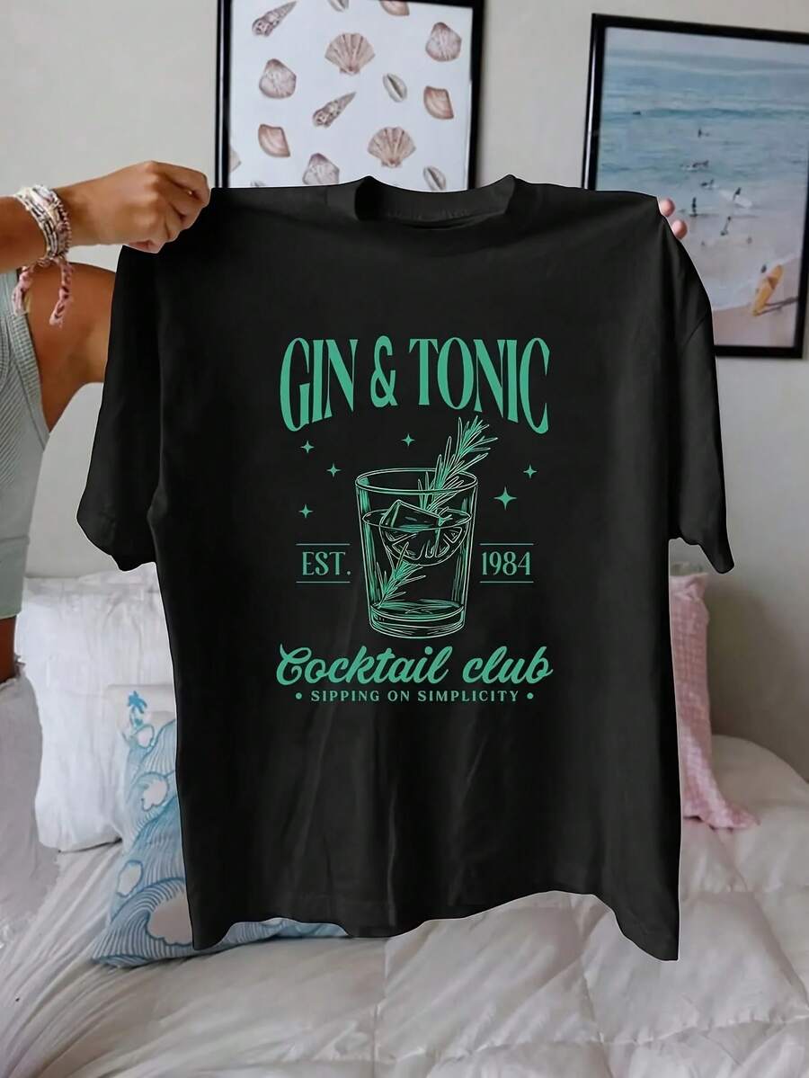 Women's Spring/Summer T-Shirt. Vintage T-Shirt For Men And Women, Established In 1984 - Crew Neck, Short Sleeve, Casual Shirt With 80s Vintage Print. | Comfortable Outfit For Parties, Suitable For Social Gatherings And Everyday Wear (Black). Create Everyday Looks That Make You Look Slimmer. - 黑色 - 查看 1