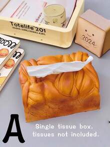 1pc Realistic Toast Bread Shaped Tissue Box, Cream Style Desktop Storage Box, Suitable For Living Room, Dining Table, Car, Creative Food Shaped Tissue Box, Housewarming Gift - Multicolor - View 13