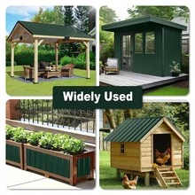 6 m² Wellblech-Dachplatten, 115x45CM, verzinkte Stahlpaneele, temporärer, abnehmbarer Geräteschuppen, 12er-Packung, Wellblech-Dachplatten für Gewächshäuser, Carports, Überdachungen, Gartenhäuser, Terrassenüberdachungen, Baumaterialien, Grün/Grau - Grün - Übersicht 8