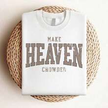 Soft 100% Cotton Women's Short-Sleeved T-Shirt With A Pink "MAKE HEAVEN CROWDER" Print On The Chest - Reversible, Suitable For All Seasons, Breathable, Washable, Crew Neck, Casual Top, Perfect For Layering. This Breathable Cotton T-Shirt Goes With Everything And Is Great. - 白色 - 查看 3