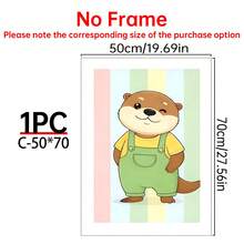 1/3件套帆布墙画海报，适用于房间家居装饰，美观实用，可选画框，可用于房间装饰、卧室装饰、婴儿房装饰、客厅装饰、办公室装饰等。可爱动物主题儿童房墙画三件套，适合婴儿房装饰、儿童卧室墙画，北欧风格儿童房艺术画。 - 彩色 - 查看 25
