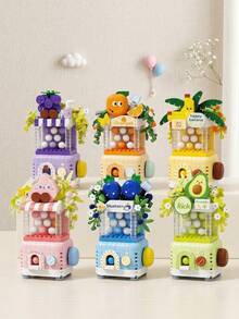 353 piezas Bloques de construcción mini tipo Gashapon con diseño de plátano, Set de micro ladrillos para ensamblar DIY, Rompecabezas 3D de escritorio, Juguete antiestrés, Adecuado para mujeres y adultos de 14+ como regalo de cumpleaños o Día de la Madre - Multicolor - Ver 8