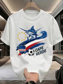 2026 Football Enthusiast Printed Cotton T-Shirt, Custom Short Sleeve Fan Supporter Shirt, Commemorative Short Sleeve Fan Shirt, Unisex Urban Casual Style - 白色 - 查看 8