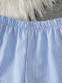3pcs Girls Toddler Floral Strap, Striped Long Sleeve Top And Pants Casual Suit, Summer - Baby Blue - View 7