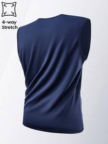 3pcs Men's Summer Sports Short Sleeve Elastic T-Shirts, Multi-Color Options, Suitable For Fitness, Running, Training - Royal Blue - View 8