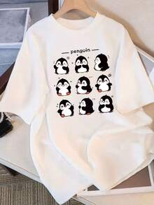 Women's Loose-Fitting Crew Neck T-Shirt, Summer 2026 Collection, Comfortable And Casual, Perfect For A Youthful And Vibrant Everyday Style. New 2026 Model M5UR - 白色 - 查看 8