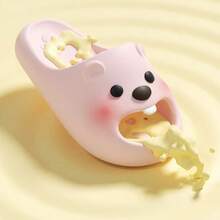 Dép lê màu hồng hoạt hình dễ thương, dép đi trong nhà vẽ tay, dép xăng đan mùa hè, dép EVA dành cho nữ, mềm mại và thoải mái, chống trơn trượt và bền. - Màu Hồng baby - Xem 5