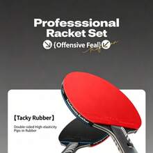 Portable Table Tennis Complete Set For 2 Players, Ping Pong Kit With Retractable Net, 2 Paddles, 3 Balls & Storage Carry Bag, Easy Assembly Indoor Outdoor Family Party Game Entertainment Kit - Multicolor - View 8