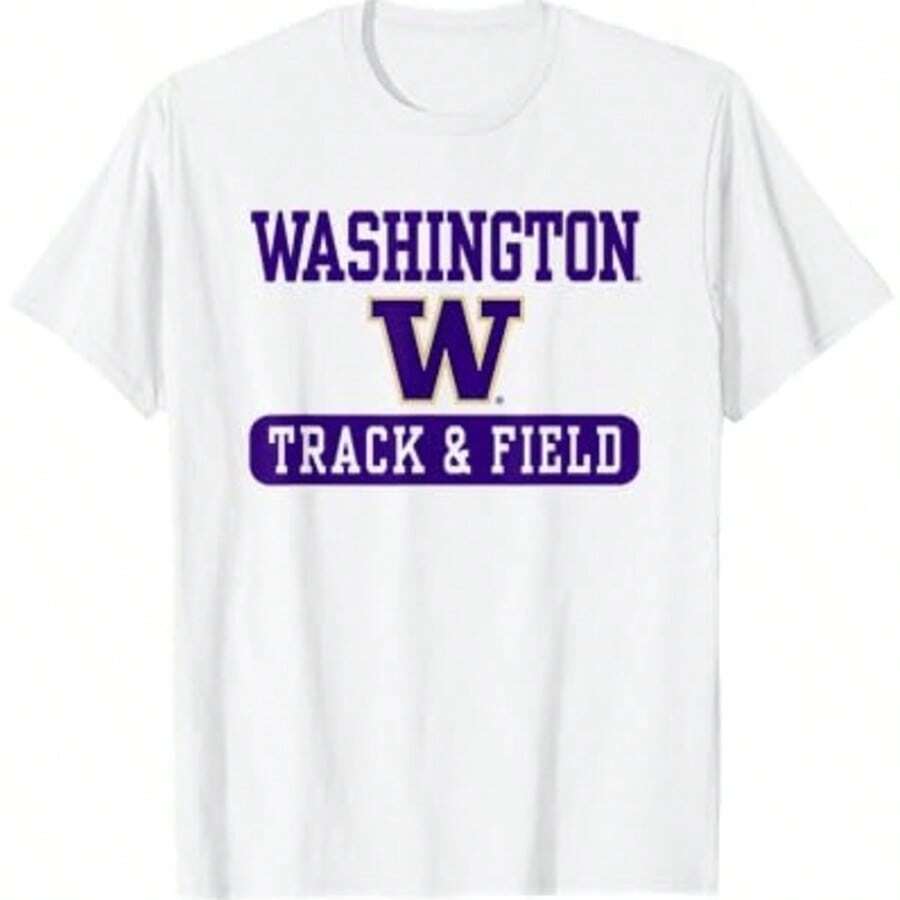 Washington Huskies Track & Field White Officially Licensed T-Shirt - White - View 1