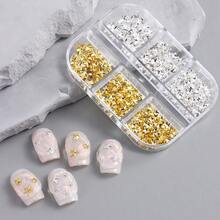 Gold Luxury Star/Heart Shaped Metal Decorations, Alloy Mini Pentagram & Heart Shaped Metal Studs Suitable For Metal Nail, Punk Style Party Manicure Supplies For Women - Multicolor - View 7