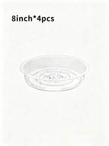 4/8pcs 6", 8", 10" Transparent Plastic Plant Saucers, Indoor Outdoor Garden Drip Trays - Transparent - View 8