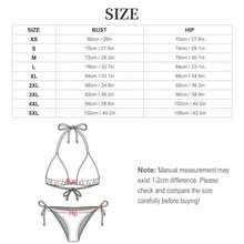 Women's Black And Pink Star Print Triangle Bikini Set, Edgy Cosmic Swimwear - 白色 - 查看 5