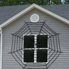 2pcs Spider Web Halloween Decorations, Outdoor Scary Haunted House Wall Decor Suitable For Halloween Party Hanging Decoration - Multicolor - View 7