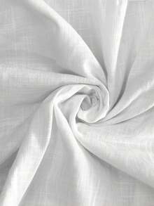 Long White Cotton Dress With Openwork And V-Neck, Spring Summer 2026 - 白色 - 查看 5