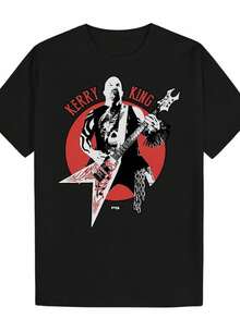 Men's T-Shirt With Kerry King Design - Casual Summer T-Shirt In Black, With Red And White Design, Round Neck, Short Sleeves, Made With Lightweight And Breathable Fabric, Suitable For Daily Wear, House Parties And Travel. - 黑色 - 查看 6