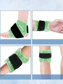 1pc Reusable Cold/Hot Therapy Gel Pack, Sports Ankle Ice Bag With Adjustable Strap, Microwave Heating - A - View 2