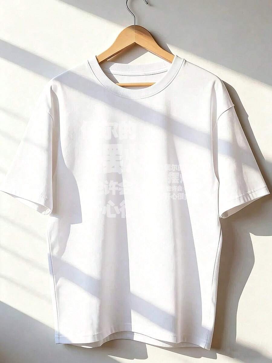 Casual And Relaxed Style Short-Sleeved T-Shirt, Short-Sleeved T-Shirt For Spring And Summer 2026, Made In Mexico, 180 Grams. Cartoon Print, Couple Design, Suitable For Indoor Or Outdoor Wear. Crew Neck, Unisex, Ideal For Office And Leisure. One-Piece Pack. - WH-P631577SLNDXZGY605 - 查看 1