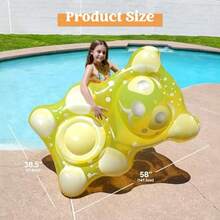 Sloosh 60 Gummy Bear Flotador Hinchable Flotadores de Piscina Decoración Balsas de Piscina Rafting Juguetes de Piscina de Temporada Bonita Piscina Playa Fiesta Decoración para Niños Pequeños Adultos - amarillo - Ver 5