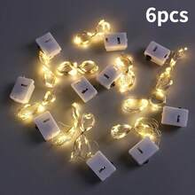 6/14 Stücke 20 LED Silber Kupferdraht Glühwürmchen Feen Lichterkette, batteriebetrieben Mini Girlande Lampe, DIY Stimmungsdekoration Licht für Schlafzimmer Blumenvasen Hochzeit Geburtstag Valentinstag Halloween Weihnachten Party Zuhause Geschenk - Lichterketten - Übersicht 7