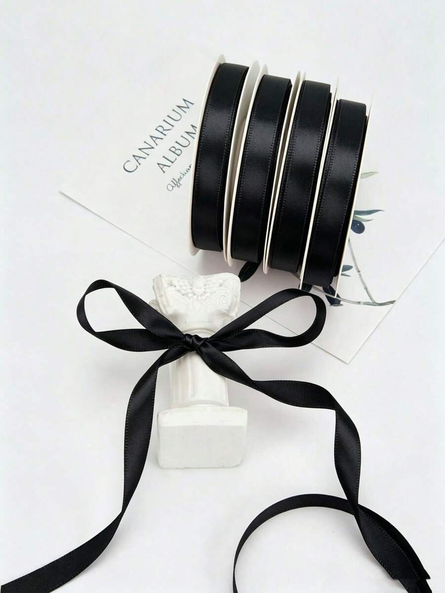 Cinta negra para envolver regalos, adecuada para ramos, regalos, lazos, Día de la Madre, Día del Padre, manualidades, accesorios para el cabello y decoraciones de árbol de Navidad - multicolor - View 1
