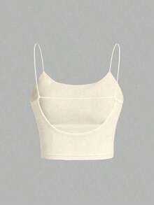 Camiseta de tirantes finos de un solo color simple, uso casual de todos los días para mujeres - Multicolor - Ver 4