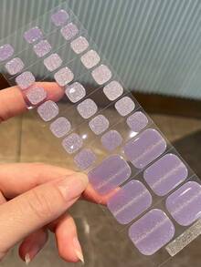 Stiker Kuku Kaki Gel Semi-Kering Baru, Desain Berkilau, Stok Tersedia Grosir, Tahan Air & Tahan Lama untuk Musim Panas - Mauve Purple - View 6