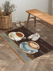 1/2 Pieces Brown Kitchen Carpet, Kitchen Floor Mat, Non-Slip Absorbent Washable Corridor Carpet, Farmhouse Style Kitchen Bar Mat. - Multicolor - View 5