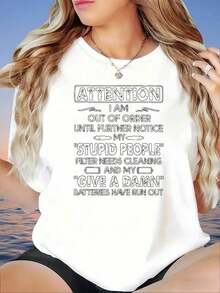 Atención, estoy fuera de servicio hasta nuevo aviso. Mi filtro de gente estúpida necesita ser limpiado y mis malditas baterías se han agotado. Camiseta de mujer. - Blanco - Ver 5