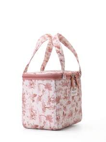 1pc Pink Ru Yi Print Insulated Lunch Bag, Portable Bento Bag For Office Workers , Lunch Bag For Women Work - Multicolor - View 5