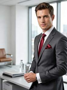1 pieza Corbata delgada de textura suave color marrón moca para hombres, adecuada para bodas, celebraciones navideñas, Acción de Gracias, otras fiestas y uso diario - Marrón Mocha - Ver 4