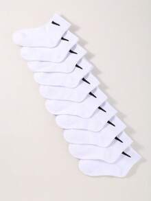 20 Pairs Kids Mid-Calf Socks, Children Elastic Socks, Kids Short Socks, Kids Sports Socks, With Hook Design, Suitable For Teens Daily Wear, Suitable For Boys And Girls, Suitable For All Seasons - Multicolor - View 6
