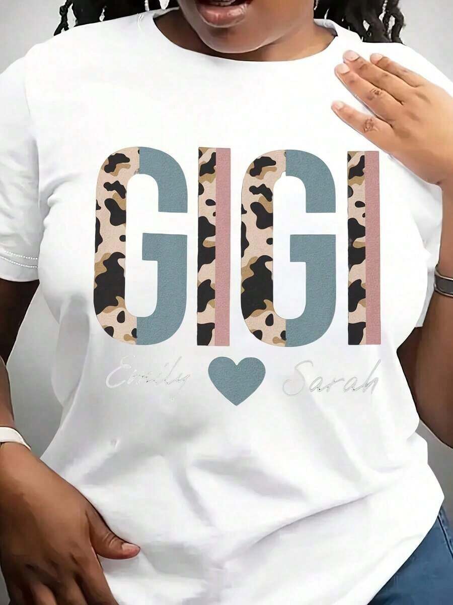 Soft, Breathable, And Lightweight For All-Day Comfort. Gigi Personalized T-Shirts For Women, Gigi Gifts For Her, Gigi Tee, Gigi Shirt For Women, Plus-Size Gigi T-Shirts For Women. Classic Crew Neck With A Relaxed Fit That Flatters All Body Shapes And Is Easy To Pair With Jeans, Shorts, And Leggings. - 白色 - 查看 1