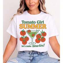 Camiseta de tomate, sudadera con capucha de tomate, sudadera de tomate, camiseta de fruta vintage, camiseta de algodón de veranoLa camiseta de - Blanco - Ver 1