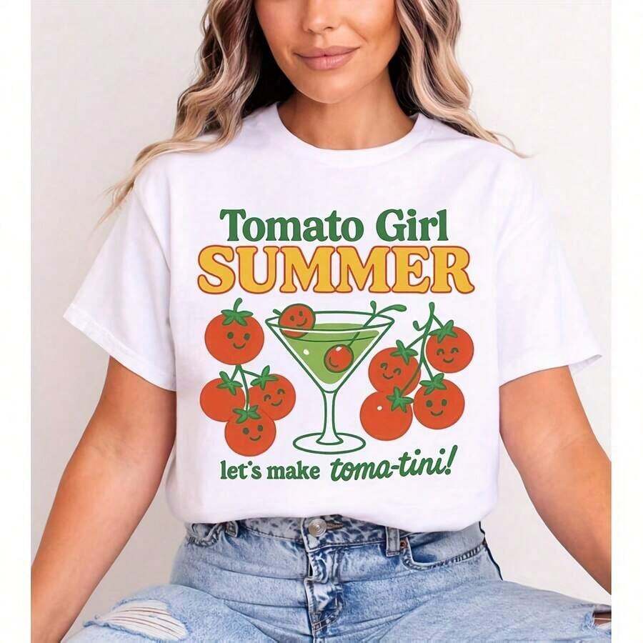 Camiseta de tomate, sudadera con capucha de tomate, sudadera de tomate, camiseta de fruta vintage, camiseta de algodón de veranoLa camiseta de - Blanco - Ver 1